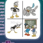 Disney Ducktales Donald Duck Formal Knight Attire Nephews At Chalkboard Classic Coon - Filled Embroidery Design - Instant Download