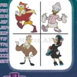 Disney Ducktales Magica De Spell Scrooge Mcduck Daisy Duck Witch Sorceress Magic - Filled Embroidery Design - Instant Download