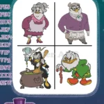 Disney Ducktales Mrs Beakley Scrooge Mcduck Chef Donald Cauldron Household Staff Bundle - Filled Embroidery Design - Instant Download