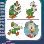 Disney Ducktales Scrooge Mcduck Winter Christmas Attire Wreath Festive Holiday Duck Set - Filled Embroidery Design - Instant Download