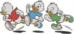 Disney Ducktales Summer Adventure Group Scrooge Nephews Webby Running Playing Fun Bundle - Filled Embroidery Design - 2589