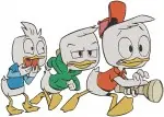 Disney Ducktales Summer Adventure Group Scrooge Nephews Webby Running Playing Fun Bundle - Filled Embroidery Design - 2590