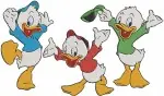 Disney Ducktales Summer Adventure Group Scrooge Nephews Webby Running Playing Fun Bundle - Filled Embroidery Design - 2591
