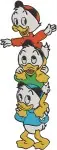 Disney Ducktales Nephews At Table Winter Gear With Gyro Gearloose Invention Fun - Filled Embroidery Design - 2603