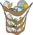 Disney Ducktales Nephews Gyro Gearloose Scooter Picnic Running Inventing Friends - Filled Embroidery Design - 2604