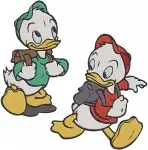 Disney Ducktales Nephews Snorkeling Gear Gyro Scooter Group Adventure Underwater Designs - Filled Embroidery Design - 2610