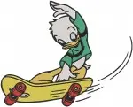 Disney Ducktales Louie Duck Green Outfit Walking Snowboarding Sad Flying Plane Bundle - Filled Embroidery Design - 2617