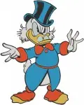 Disney Ducktales Scrooge Mcduck Poses With Cane Money Tree Happy Wealthy Duck - Filled Embroidery Design - 2634