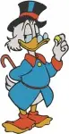 Disney Ducktales Scrooge Mcduck Walking Cane Money Rain Top Hat Expressions Designs - Filled Embroidery Design - 2638
