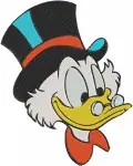 Disney Ducktales Scrooge Mcduck Walking Cane Money Rain Top Hat Expressions Designs - Filled Embroidery Design - 2639