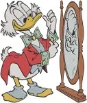 Disney Ducktales Scrooge Mcduck Piggy Bank Mirror Money Pile Dollar Monument Collection - Filled Embroidery Design - 2654