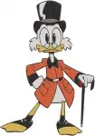 Disney Ducktales Scrooge Mcduck Walking Large Money Sack Juggling Money Bags - Filled Embroidery Design - 2656