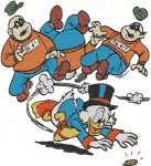Ducktales Scrooge Mcduck With Huey Dewey Louie And Donald Duck Money Bin - Filled Embroidery Design - 2661