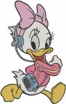 Disney Ducks Daisy Duck Various Poses Baking Cake And Playing Tennis - Filled Embroidery Design - 2669