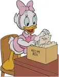 Disney Ducks Daisy Duck Various Poses Baking Cake And Playing Tennis - Filled Embroidery Design - 2670