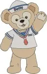 Duffy And Friends Shelliemay Baking Duffy The Disney Bear Sailor Outfit - Filled Embroidery Design - 2675