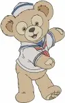 Duffy And Friends Shelliemay Baking Duffy The Disney Bear Sailor Outfit - Filled Embroidery Design - 2676