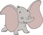 Dumbo Baby Elephant Various Cute Sitting And Standing Poses Character - Filled Embroidery Design - 2687