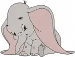 Dumbo Baby Elephant Various Cute Sitting And Standing Poses Character - Filled Embroidery Design - 2688