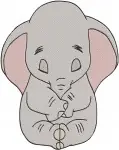 Dumbo Baby Elephant Various Cute Sitting And Standing Poses Character - Filled Embroidery Design - 2689