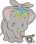 Dumbo In C Eating Peanuts With Crows And Timothy Mouse Circus Scenes - Filled Embroidery Design - 2696