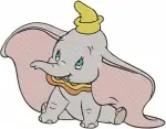 Dumbo Baby Elephant Sleepy And Resting Poses Cute And Expressive Character - Filled Embroidery Design - 2707