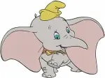 Dumbo Baby Elephant With Large Ears Various Sitting And Flying Practice Poses - Filled Embroidery Design - 2711
