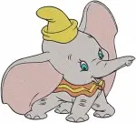 Dumbo Baby Elephant Various Happy And Cute Standing And Walking Poses - Filled Embroidery Design - 2728