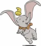 Dumbo Baby Elephant Various Happy And Cute Standing And Walking Poses - Filled Embroidery Design - 2730