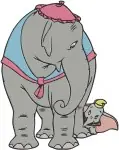 Dumbo Mrs Jumbo And Baby Dumbo Motherly Love And Circus Elephant Family - Filled Embroidery Design - 2739