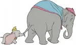 Dumbo Mrs Jumbo And Baby Dumbo Motherly Love And Circus Elephant Family - Filled Embroidery Design - 2740