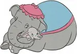 Dumbo Mrs Jumbo And Baby Dumbo Motherly Love And Circus Elephant Family - Filled Embroidery Design - 2741