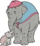 Dumbo Mrs Jumbo And Baby Dumbo Motherly Love And Circus Elephant Family - Filled Embroidery Design - 2742