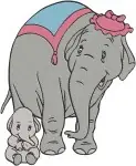 Dumbo Mrs Jumbo Baby Dumbo Timothy Mouse And Ringmaster Circus Interactions - Filled Embroidery Design - 2743