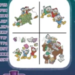 Disney Ducktales Nephews Gyro Invention Reading Santa Visit Adventure Scenes Collection - Filled Embroidery Design - Instant Download