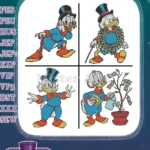 Disney Ducktales Scrooge Mcduck Poses With Cane Money Tree Happy Wealthy Duck - Filled Embroidery Design - Instant Download