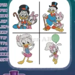Ducktales Scrooge Mcduck Daisy Duck Webby Vanderquack Character Poses - Filled Embroidery Design - Instant Download