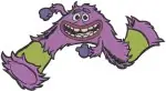 Monsters Inc - Thaddeus Bile Purple Monster And Boo In Monster Costume - Unlikely Friends - Filled Embroidery Design - 3982