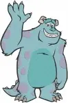 Disney Pixar Monsters Inc Henry Waternoose Ceo Sulley Sullivan Scaring Papers Blue Monster Set - Filled Embroidery Design - 4012