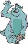 Disney Pixar Monsters Inc James P Sulley Sullivan Blue Furry Monster Various Poses Collection - Filled Embroidery Design - 4014