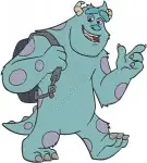 Disney Pixar Monsters Inc James P Sulley Sullivan Blue Furry Monster Various Poses Collection - Filled Embroidery Design - 4015