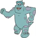 Disney Pixar Monsters Inc Sulley Sullivan Spotted Fur Monster Walking Standing Poses - Filled Embroidery Design - 4017