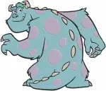 Disney Pixar Monsters Inc Sulley Sullivan Spotted Fur Monster Walking Standing Poses - Filled Embroidery Design - 4018