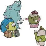 Disney Pixar Monsters University Sulley Mike Wazowski Dean Hardscrabble Scare School - Filled Embroidery Design - 4023