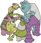 Disney Pixar Monsters University Sulley Mike Wazowski Dean Hardscrabble Scare School - Filled Embroidery Design - 4024