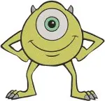 Disney Pixar Monsters University Mike Wazowski Mu Hat Megaphone Books Student Bundle - Filled Embroidery Design - 4033