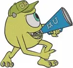 Disney Pixar Monsters University Mike Wazowski Mu Hat Megaphone Books Student Bundle - Filled Embroidery Design - 4034