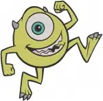 Disney Pixar Monsters University Mike Wazowski Scaring Poses With Bird One Eyed Monster Set - Filled Embroidery Design - 4038