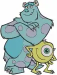 Disney Pixar Monsters Inc Mike Wazowski Sulley Sullivan Buddy Poses Interaction - Filled Embroidery Design - 4050