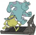 Disney Pixar Monsters Inc Mike Wazowski Sulley Sullivan Buddy Poses Interaction - Filled Embroidery Design - 4051